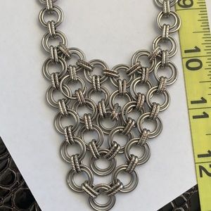 Silver Rings Statement Necklace